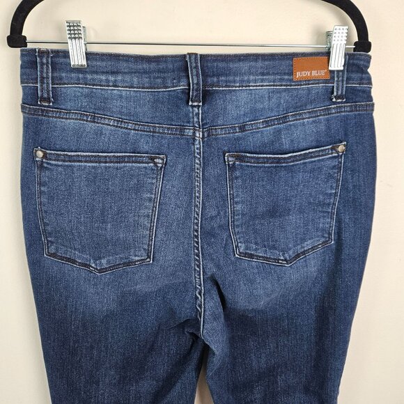 Judy Blue Womens High Waist Raw Hem Dark Wash Skinny Jeans Size 32W Raw Hem - Picture 5 of 11